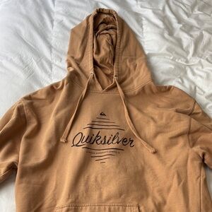 Quiksilver Men's Tan/Brown Pullover Hoodie with Logo